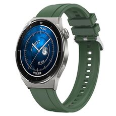 Per Huawei Watch GT3 Pro 46mm Modello di pneumatico Cinturino in silicone con fibbia argentata (Hu Yang Green)