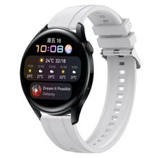 Per Huawei Watch 3/3 Pro Modello di pneumatico Cinturino in silicone con fibbia argentata (bianco)