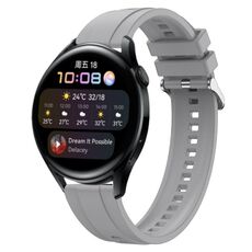 Per Huawei Watch 3/3 Pro Modello di pneumatico Cinturino in silicone con fibbia argentata (grigio chiaro)