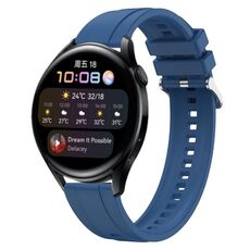 Per Huawei Watch 3/3 Pro Modello di pneumatico Cinturino in silicone con fibbia argentata (blu)