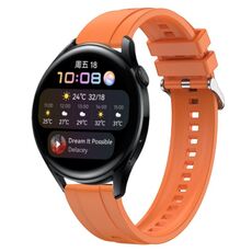 Per Huawei Watch 3/3 Pro Modello di pneumatico Cinturino in silicone con fibbia argentata (arancione)