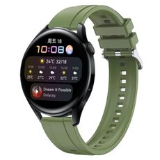 Per Huawei Watch 3/3 Pro Modello di pneumatico Cinturino in silicone con fibbia argentata (verde)