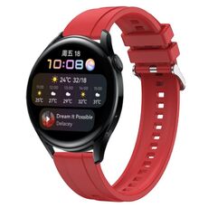 Per Huawei Watch 3/3 Pro Modello di pneumatico Cinturino in silicone con fibbia argentata (rosso)