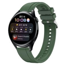 Per Huawei Watch 3/3 Pro Modello di pneumatico Cinturino in silicone con fibbia argentata (Hu Yang Green)