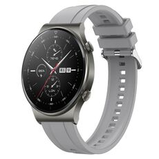 Per Huawei Watch GT2 Pro / GT 2e / GT2 46mm Modello di pneumatico Cinturino in silicone con fibbia argento (grigio chiaro)