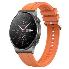 Per Huawei Watch GT2 Pro / GT 2e / GT2 46mm Modello di pneumatico Cinturino in silicone con fibbia argentata (arancione)