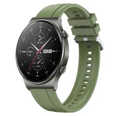 Per Huawei Watch GT2 Pro / GT 2e / GT2 46mm Modello di pneumatico Cinturino in silicone con fibbia argentata (verde)