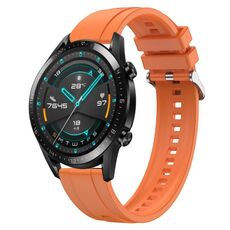 Per Huawei Watch GT 42mm / 46mm Cinturino in silicone con motivo pneumatico con fibbia argentata (arancione)