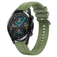 Per Huawei Watch GT 42mm / 46mm Cinturino in silicone con motivo pneumatico con fibbia argentata (verde)