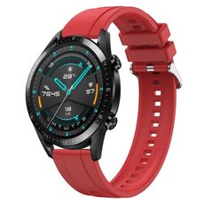 Per Huawei Watch GT 42mm / 46mm Cinturino in silicone con motivo pneumatico con fibbia argentata (rosso)