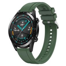 Per Huawei Watch GT 42mm / 46mm Cinturino in silicone con motivo pneumatico con fibbia argentata (Hu Yang Green)