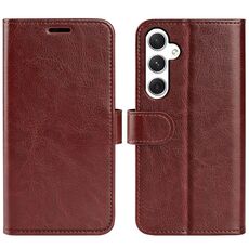 Custodia per telefono in pelle con vibrazione orizzontale per Samsung Galaxy S24 5G R64 (marrone)