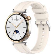 Per Huawei Watch GT4 46mm Cinturino ufficiale in silicone con fibbia argento stile Steps (colore Starlight)