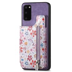 Per Samsung Galaxy S23 FE 5G Custodia per telefono con retro con cerniera verniciata retrò (viola)