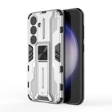 Per Samsung Galaxy S24 5G Supersonic Armor PC Custodia ibrida in TPU (Argento)
