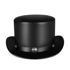 Cappello magico rotondo in pelle PU stile retrò Cappello da fiocco per feste da gentiluomo, Taglia: Taglia unica (Nero)