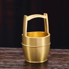 Mini ornamento Feng Shui per ingresso ufficio in ottone dorato (giallo)