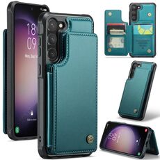 Per Samsung Galaxy S23 5G CaseMe C22 Porta slot per schede Custodia per telefono antifurto RFID (blu verde)