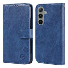 Per Samsung Galaxy S24+ 5G Skin Feeling Oil Leather Texture PU + Custodia per telefono in TPU (blu scuro)