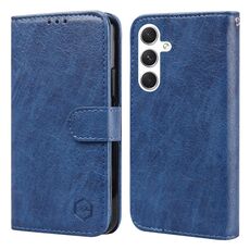 Per Samsung Galaxy S24 5G Skin Feeling Oil Leather Texture PU + Custodia per telefono in TPU (blu scuro)