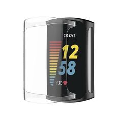 Per Fitbit Charge 6/5 Custodia protettiva per orologio elettrolitico in TPU a copertura totale (bianco trasparente)