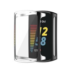 Per Fitbit Charge 6/5 Custodia protettiva per orologio elettrolitico in TPU a copertura totale (Argento)