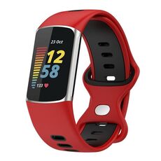 Per cinturino in silicone bicolore Fitbit Charge 6 (rosso nero)