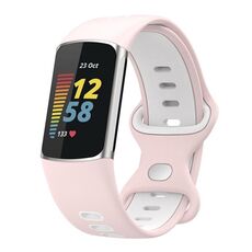 Per cinturino in silicone bicolore Fitbit Charge 6 (bianco polvere di sabbia)