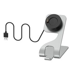 Per Venu3 / Venu3S / Vivoactive 5 Supporto per caricabatterie magnetico portatile in metallo con funzione dati (grigio)