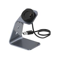 Per Venu3 / Venu3S / Vivoactive 5 Supporto per caricabatterie portatile in metallo con funzione dati, interfaccia destra (grigio)