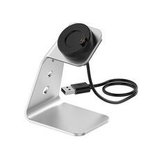 Per Venu3 / Venu3S / Vivoactive 5 Supporto per caricabatterie portatile in metallo con funzione dati, interfaccia destra (Argento)