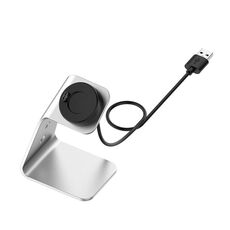 Per Venu3 / Venu3S / Vivoactive 5 Supporto per caricabatterie portatile in metallo con funzione dati, interfaccia sinistra (argento)