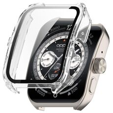 Per OPPO Watch 4 Pro PC + custodia protettiva per orologio integrata con pellicola temperata (bianco trasparente)