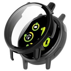 Per Garmin vivoactive 5 / Active 5 PC + custodia protettiva per orologio integrata con pellicola temperata (nera)