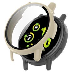Per Garmin vivoactive 5 / Active 5 PC + custodia protettiva per orologio integrata con pellicola temperata (avorio)