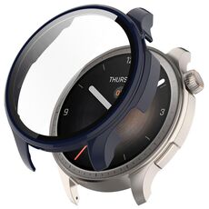 Per Amazfit Balance A2286 PC + custodia protettiva per orologio integrata con pellicola temperata (blu inchiostro)