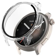 Per Amazfit Balance A2286 PC + custodia protettiva per orologio integrata con pellicola temperata (bianco trasparente)