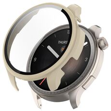 Per Amazfit Balance A2286 PC + custodia protettiva per orologio integrata con pellicola temperata (bianco avorio)