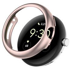 Per Google Pixel Watch 2 Custodia protettiva per orologio PC vuota in confezione mezza (oro rosa)
