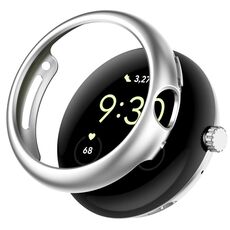 Per Google Pixel Watch 2 Custodia protettiva per orologio PC vuota in confezione mezza (argento)