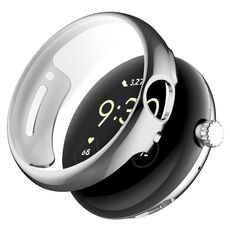 Custodia protettiva per orologio elettrolitico in TPU a copertura totale per Google Pixel Watch 2 (argento)