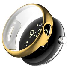 Custodia protettiva per orologio elettrolitico in TPU a copertura totale per Google Pixel Watch 2 (oro)