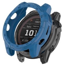 Per Garmin Tactix 7 Amoled Armor Custodia protettiva per orologio in TPU vuoto (blu scuro)