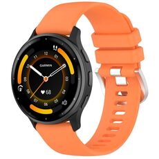 Per cinturino in silicone con fibbia argento lucido liquido Garmin Venu 3 (arancione)