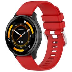 Per cinturino in silicone con fibbia argento lucido Garmin Venu 3 Liquid (rosso)