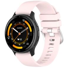 Per cinturino in silicone con fibbia argento lucido liquido Garmin Venu 3 (rosa chiaro)