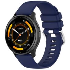 Per cinturino in silicone con fibbia argento lucido Garmin Venu 3 (blu scuro)