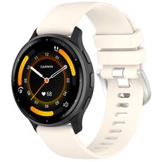 Per cinturino in silicone con fibbia argento lucido liquido Garmin Venu 3 (colore Starlight)