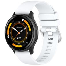 Per cinturino in silicone con fibbia argento lucido liquido Garmin Venu 3 (bianco)