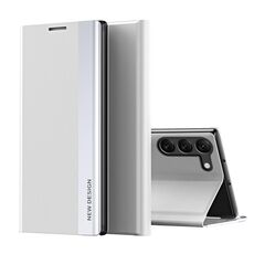 Custodia per telefono in pelle ad adsorbimento elettrolitico laterale per Samsung Galaxy S24+ 5G (bianca)